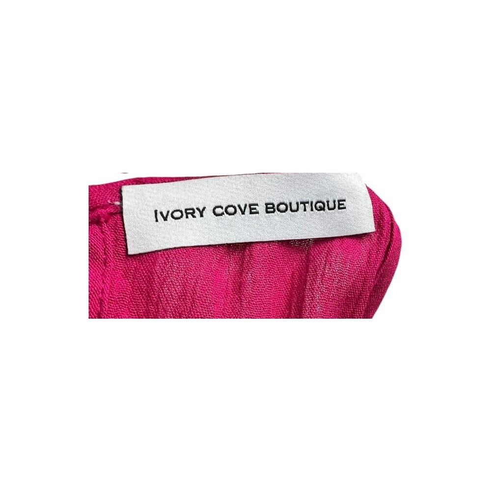 Ivory Cove Boutique Pink Resort Dress Cruise Vacation gauze Summer Fuscia S M - Picture 7 of 8